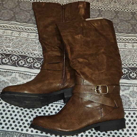 Ladies Madixe Tall Brown Boots - 7.5 Wide Calf - Picture 1 of 11